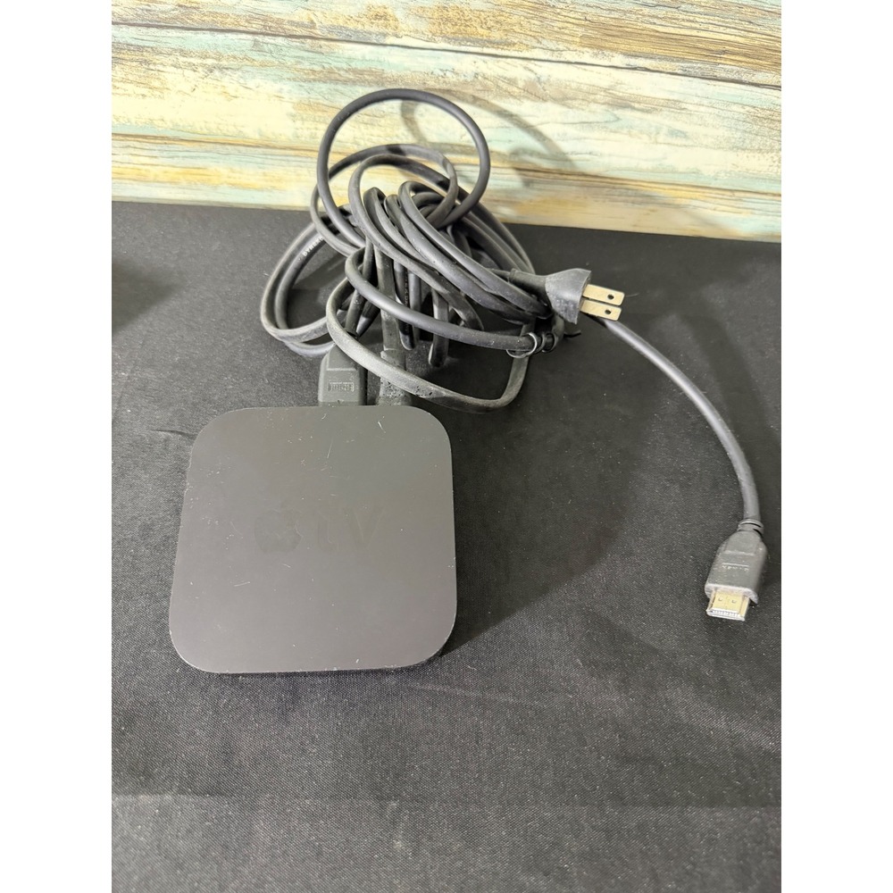 Apple TV 3rd Gen A1427 Black Good Streaming Media Player with‎ Cables Working